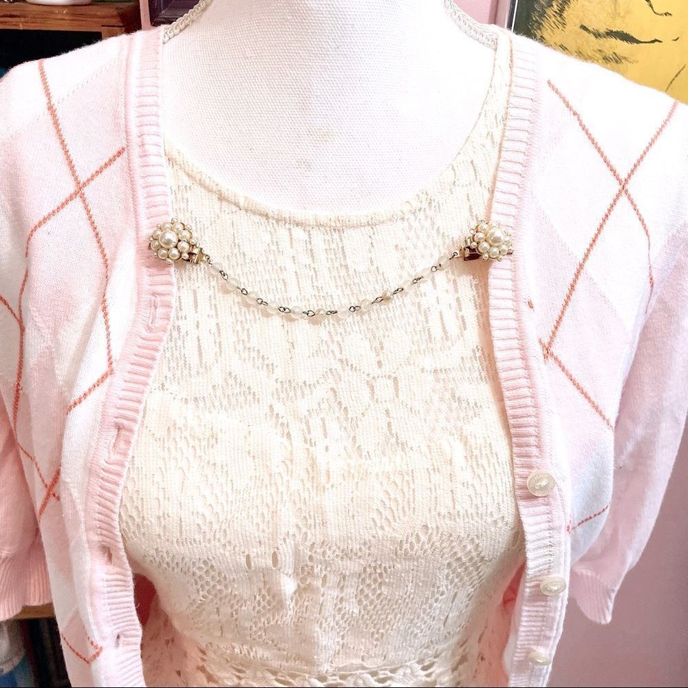 Vintage 1950s Golden Pearl & Beaded Sweater Guard